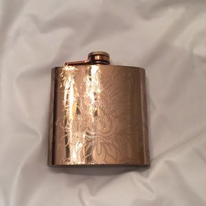 Metallic Gold/Copper Floral Engraved Flask